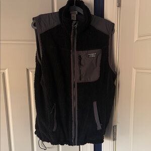 L.L. Bean Men’s Black and Charcoal Fleece Vest